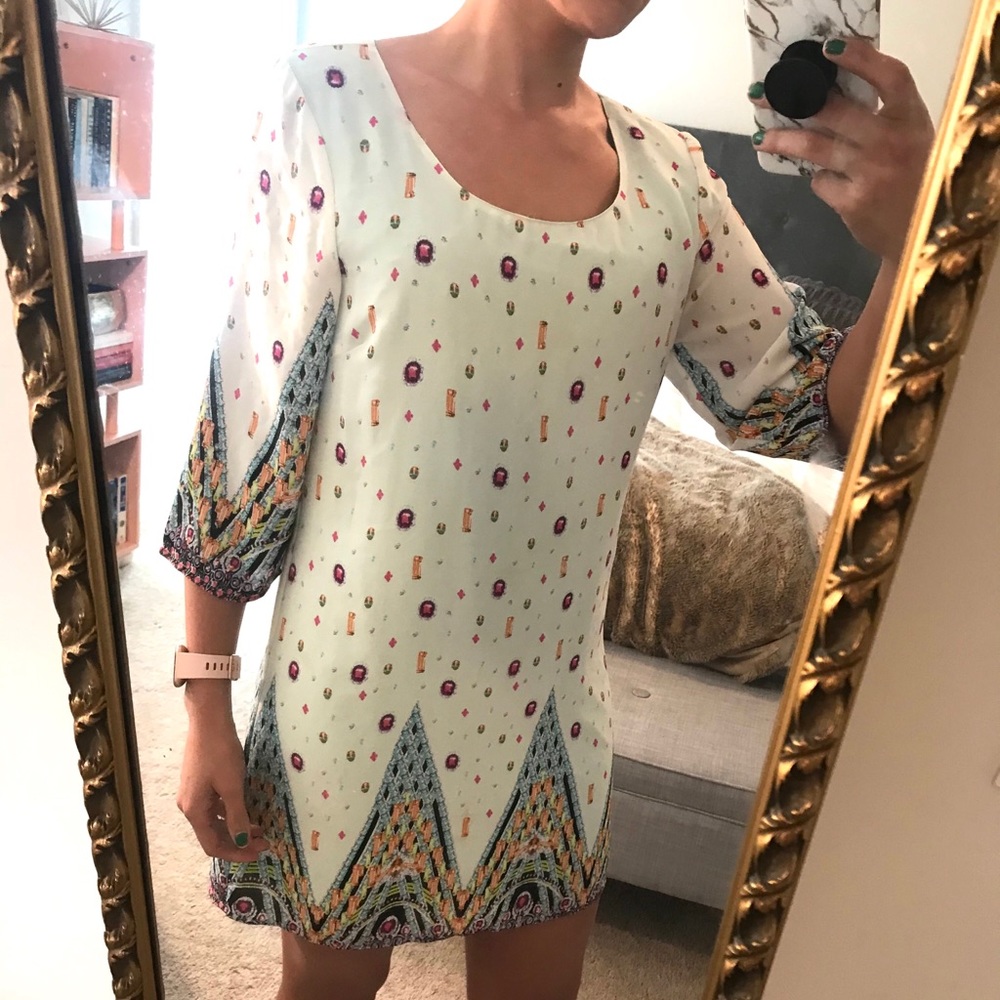 Umgee White Jewel Shift Dress